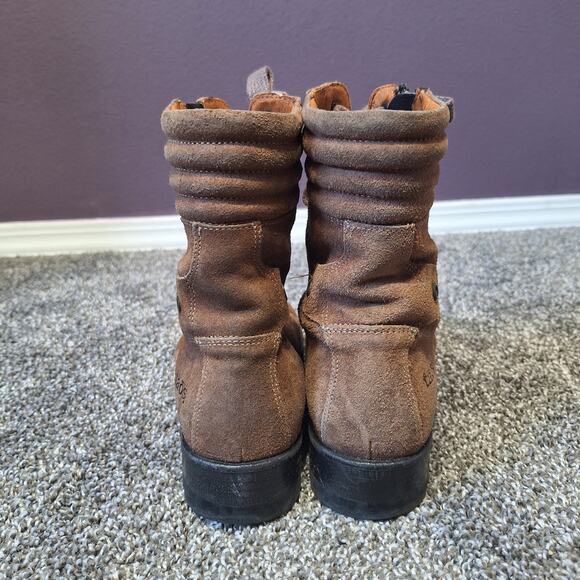 Taos Renegade womens 6.5 brown leather lace combat boot bootie size 37 - Picture 5 of 8